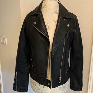 Topshop Faux Leather Biker Jacket